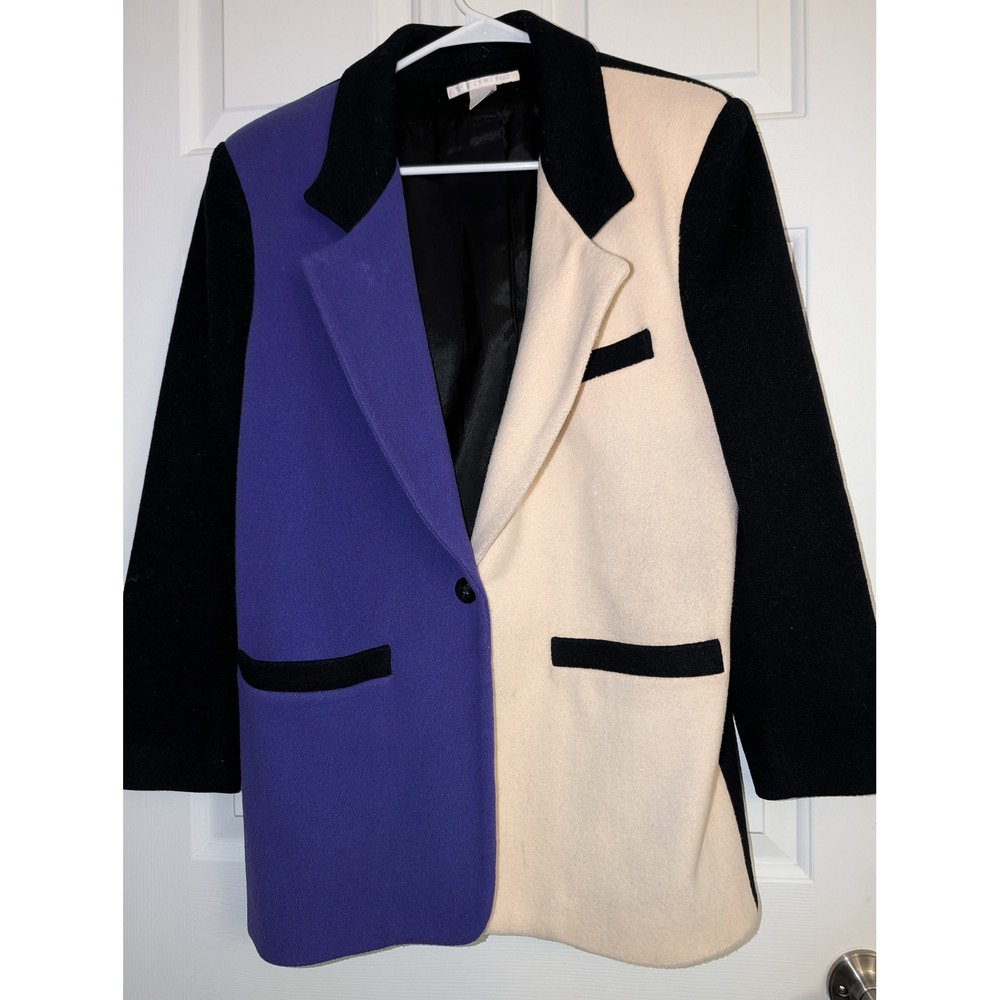 The Limited Wool Colorblock Blazer S Retro 80s 90s Power Dressing Statement